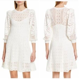 A.L.C. Sofia Puff Sleeve Crochet Mini Dress D1‎